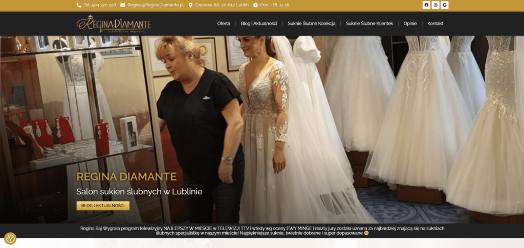 <div class="sponsor-tag" style="font-size:13px; color:#777; font-weight:bold; margin-bottom:6px;">
Artykuł sponsorowany
</div>Regina Diamante – Salon Sukien Ślubnych w Lublinie